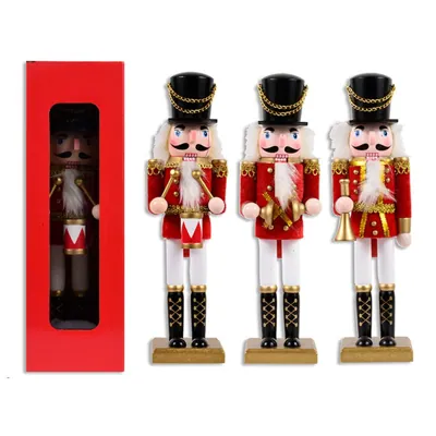 Christmas Wood Nutcracker with Velvet Jacket 30cm