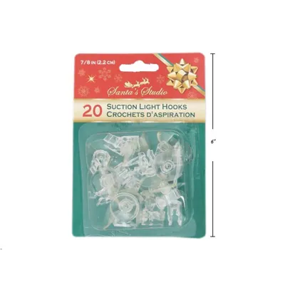 Christmas Suction Cup Light Clips 20pk 20mm